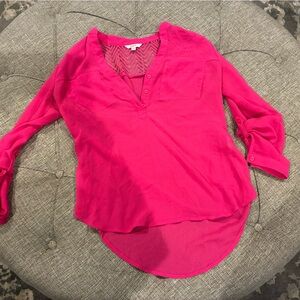 Hot Pink Lace Blouse
